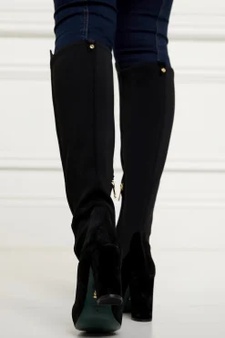 Outlet Albany Heeled Boot (Black Suede) Women Boots