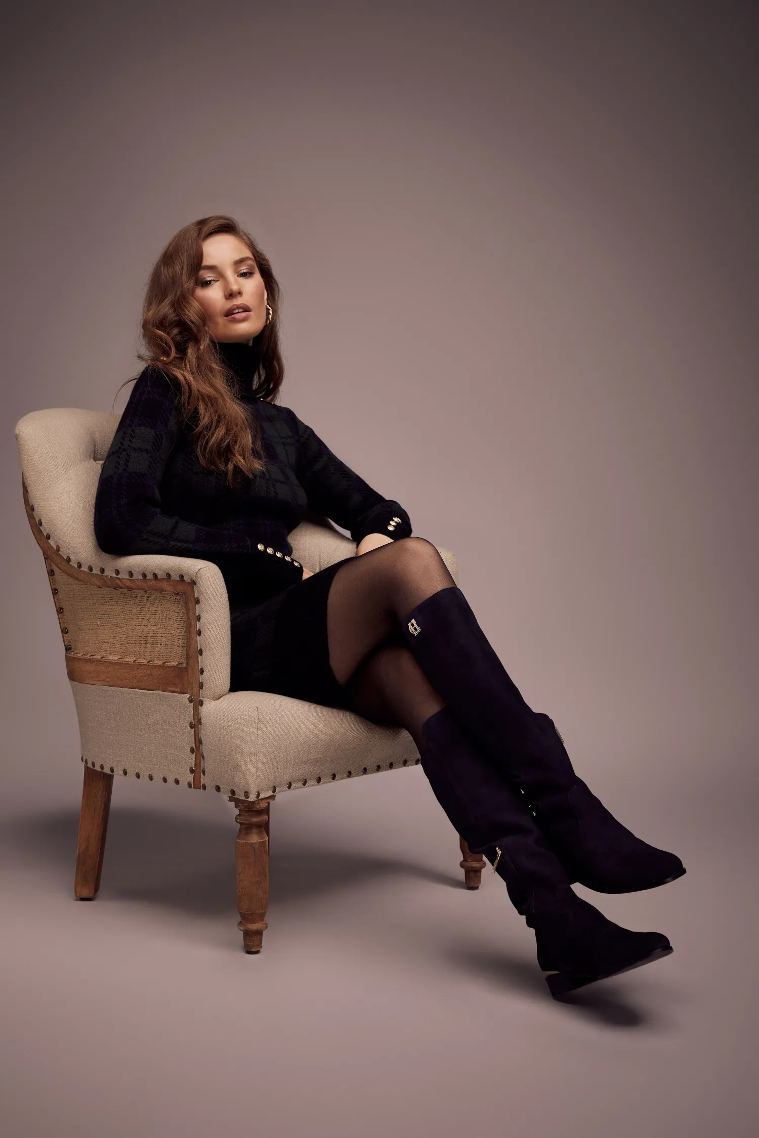 Sale Albany Knee Boot (Ink Navy Suede) Women Boots