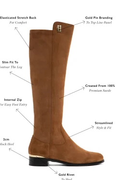 Hot Albany Knee Boot (Tan Suede) Women Boots