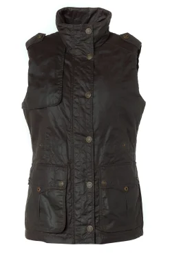 Discount Alma Wax Gilet (Dark Olive) Women Gilets