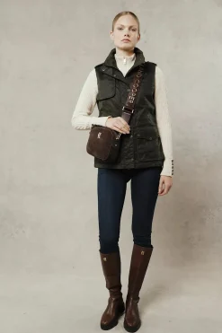 Discount Alma Wax Gilet (Dark Olive) Women Gilets