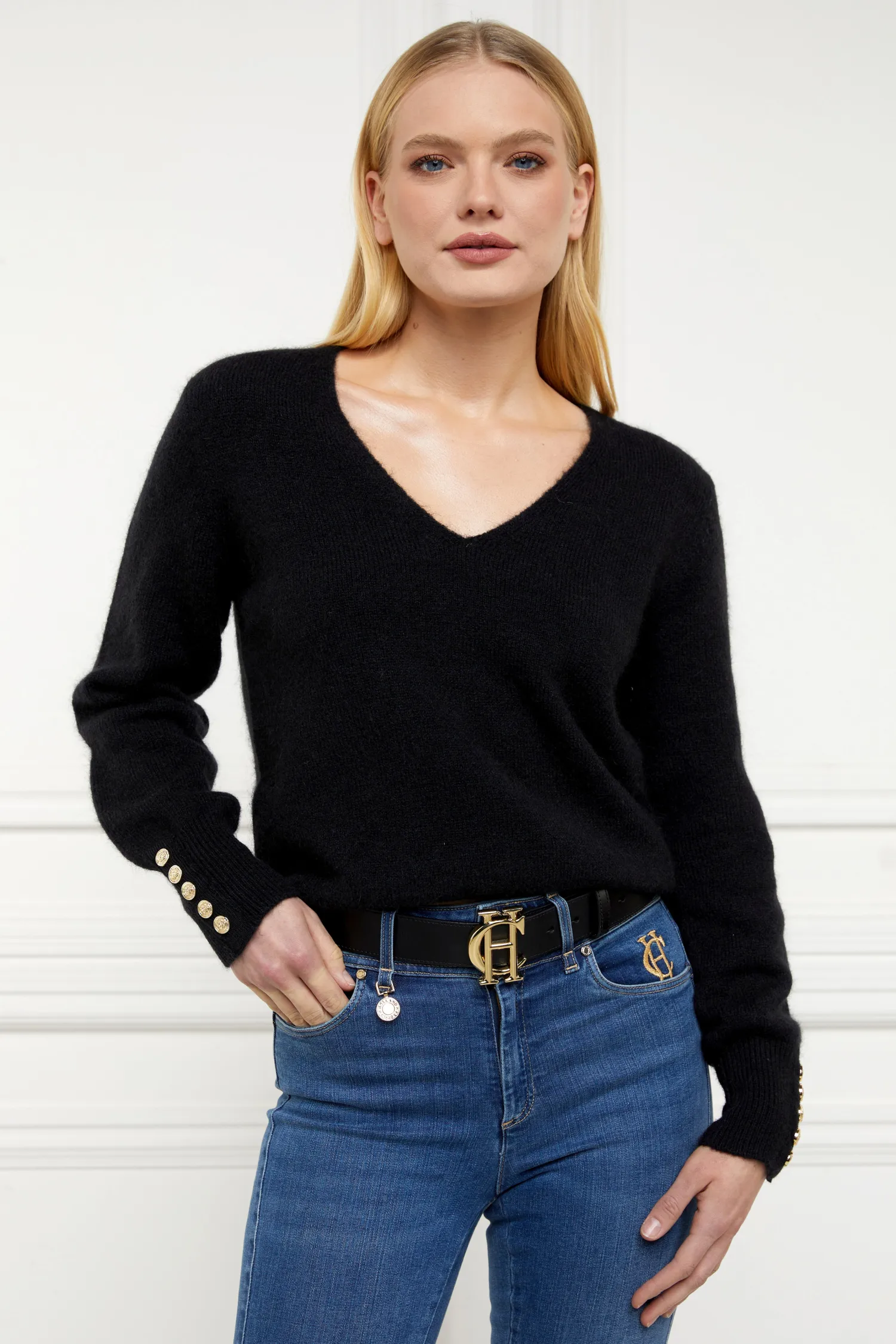 Clearance Amelia V-Neck Knit Women Knitwear