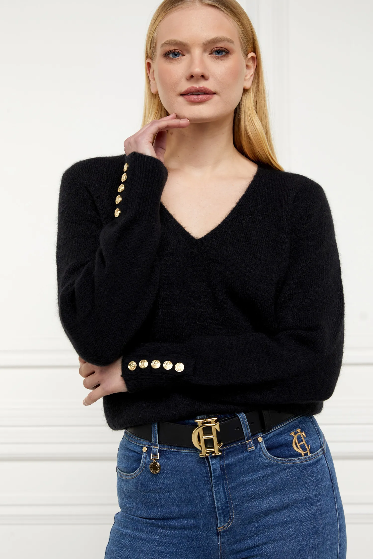 Clearance Amelia V-Neck Knit Women Knitwear