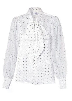 New Ariella Blouse (White Polka Dot) Women Court Shoe|Shirts & Blouses