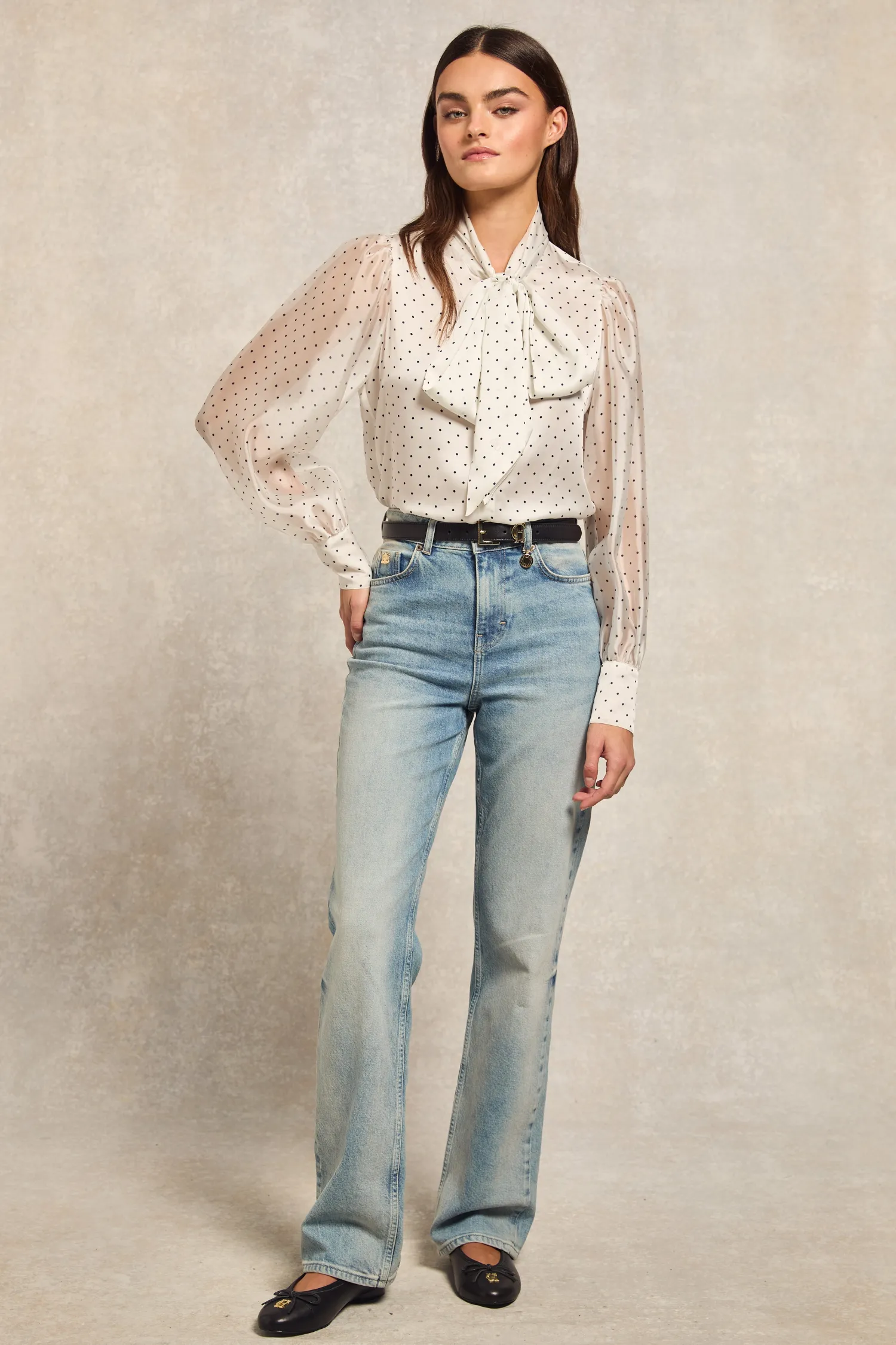 New Ariella Blouse (White Polka Dot) Women Court Shoe|Shirts & Blouses