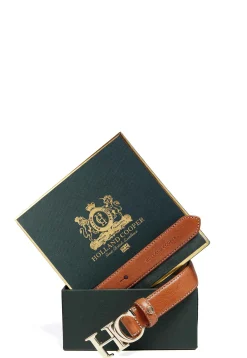 Clearance Atelier Slim Logo Belt (Tan Contrast) Women Belts|Belts