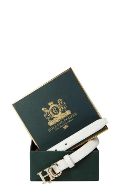 New Atelier Ultra Slim Belt (Off White) Women Belts|Belts