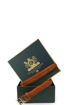 Outlet Atelier Ultra Slim Belt (Tan Suede) Women Belts|Belts