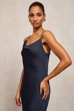 Sale Aurora Satin Dress (Ink Navy) Women Dresses