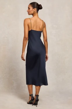 Sale Aurora Satin Dress (Ink Navy) Women Dresses