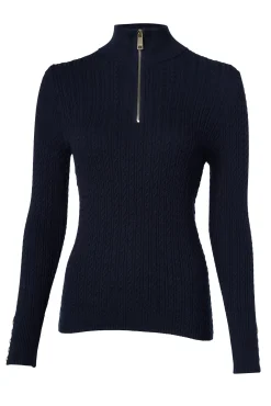 Online Ava Quarter Zip Knit (Ink Navy) Women Knitwear