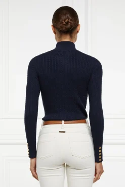 Online Ava Quarter Zip Knit (Ink Navy) Women Knitwear