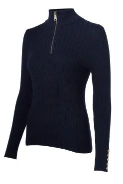 Online Ava Quarter Zip Knit (Ink Navy) Women Knitwear