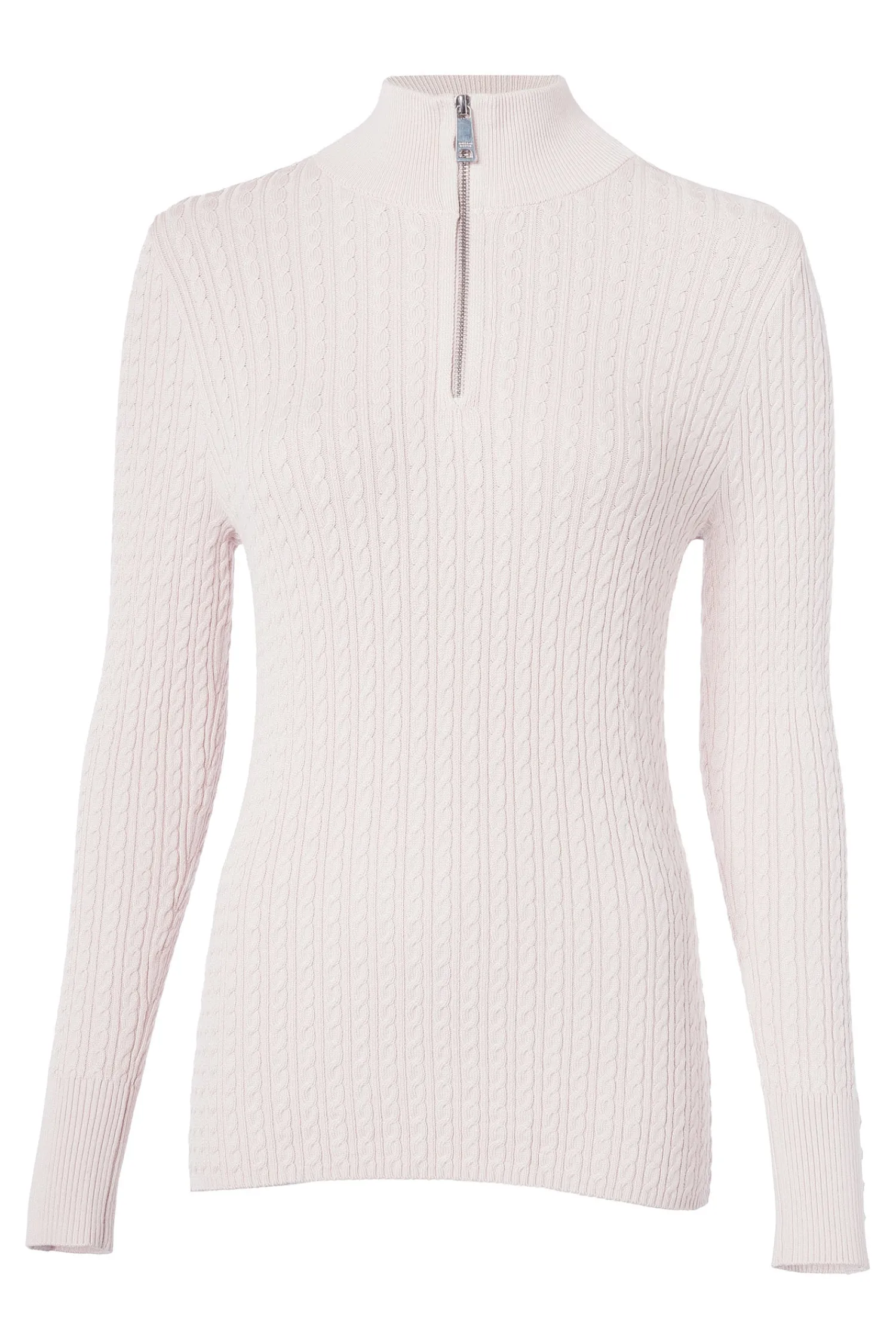 Clearance Ava Quarter Zip Knit (Soft Pink) Women Knitwear