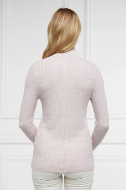 Clearance Ava Quarter Zip Knit (Soft Pink) Women Knitwear