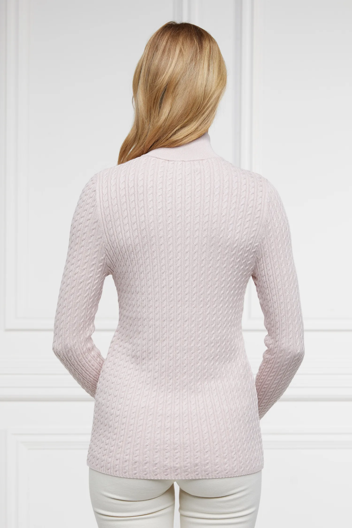 Clearance Ava Quarter Zip Knit (Soft Pink) Women Knitwear