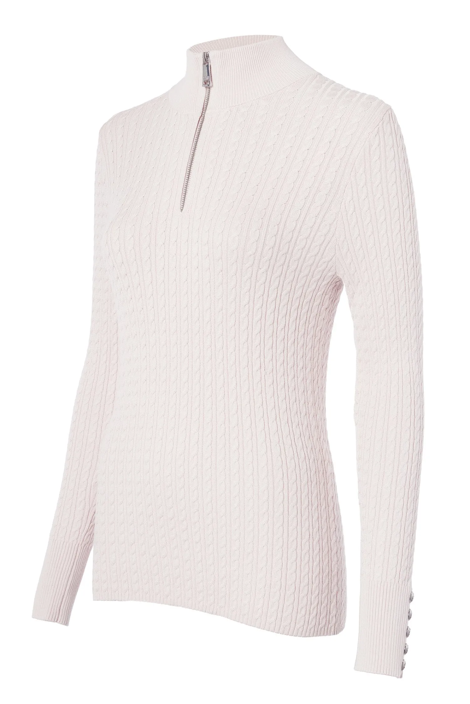 Clearance Ava Quarter Zip Knit (Soft Pink) Women Knitwear