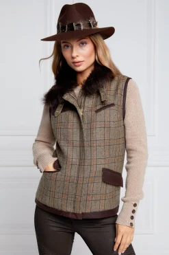 Best Aviator Gilet (Bourbon Tweed) Women Gilets|Tailoring