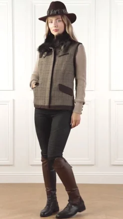 Best Aviator Gilet (Bourbon Tweed) Women Gilets|Tailoring