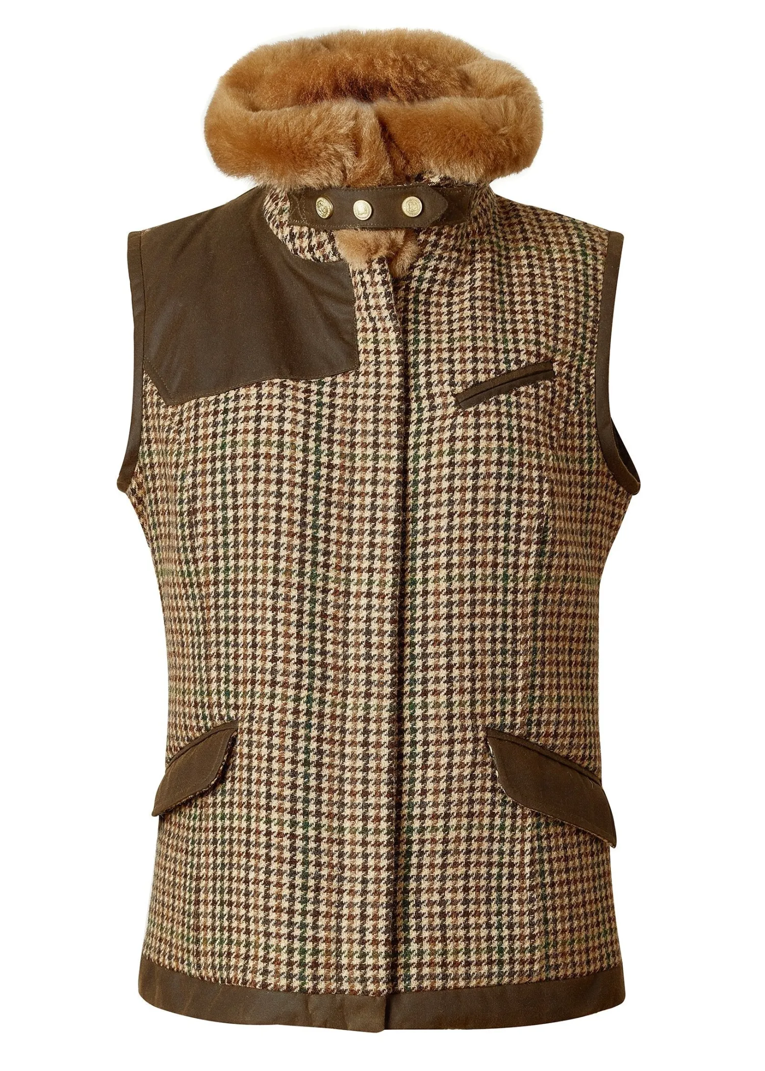 Outlet Aviator Gilet (Hailes Green Tweed) Women Gilets|Tailoring
