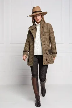 New Balmoral Field Coat (Hailes Green Tweed) Women Coats