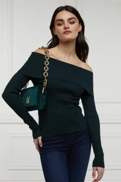 Clearance Bardot Knit (Deep Emerald) Women Tops|Knitwear