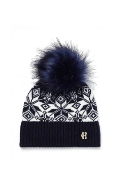Discount Beatrice Bobble Hat (Ink Navy Cream) Women Hats & Headbands|Hats & Headbands