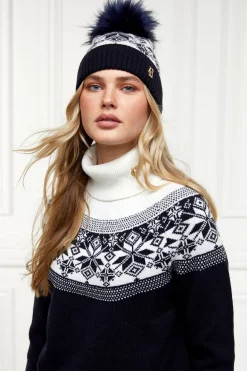 Discount Beatrice Bobble Hat (Ink Navy Cream) Women Hats & Headbands|Hats & Headbands