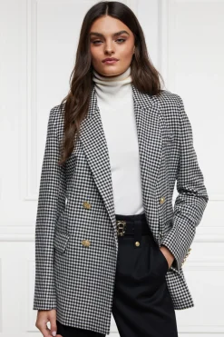 New Belgravia Blazer (Black & White Puppy Tooth) Women Blazers|Tailoring