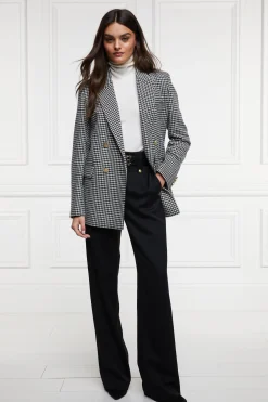 New Belgravia Blazer (Black & White Puppy Tooth) Women Blazers|Tailoring