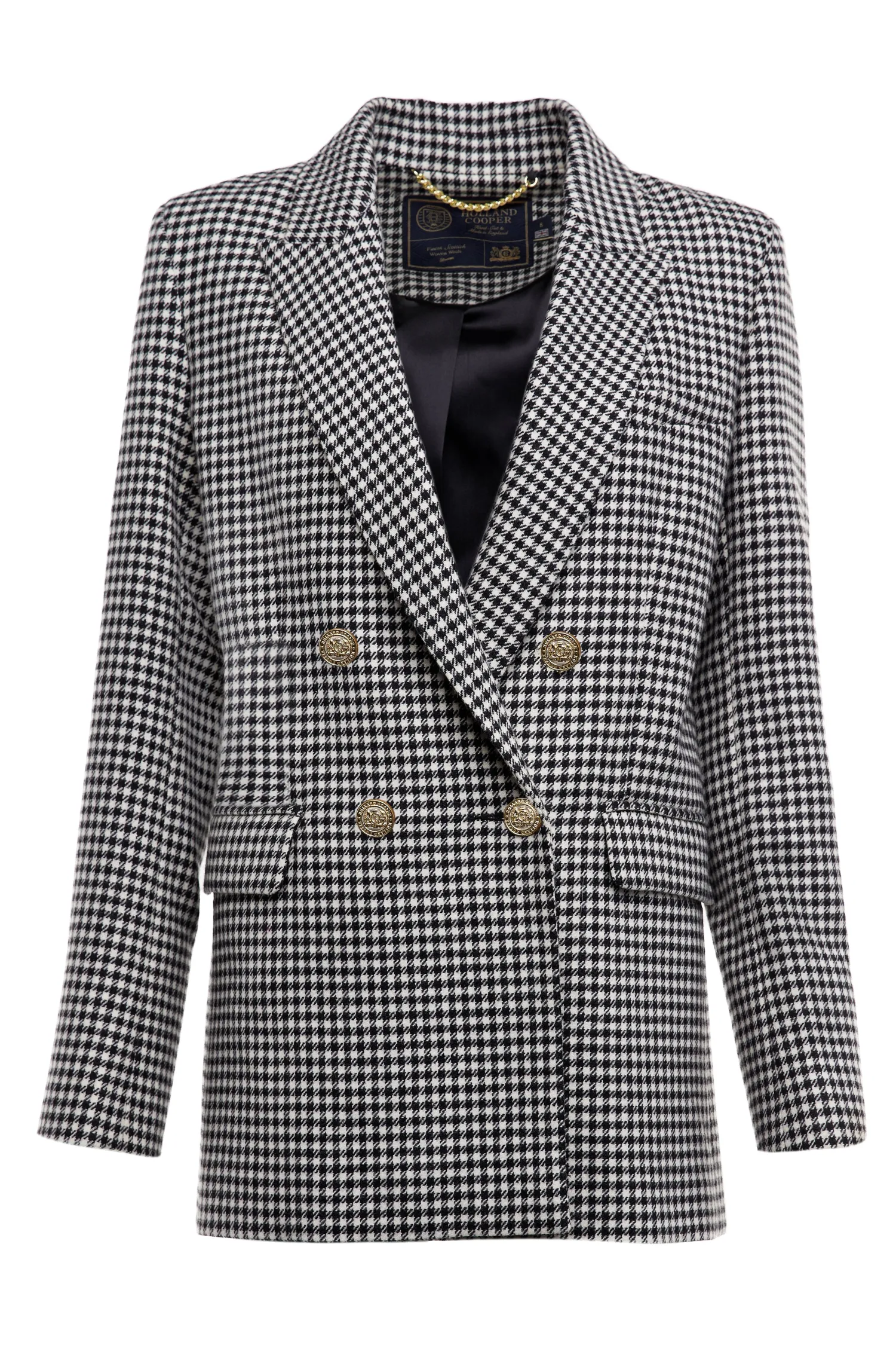 New Belgravia Blazer (Black & White Puppy Tooth) Women Blazers|Tailoring