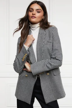 New Belgravia Blazer (Black & White Puppy Tooth) Women Blazers|Tailoring