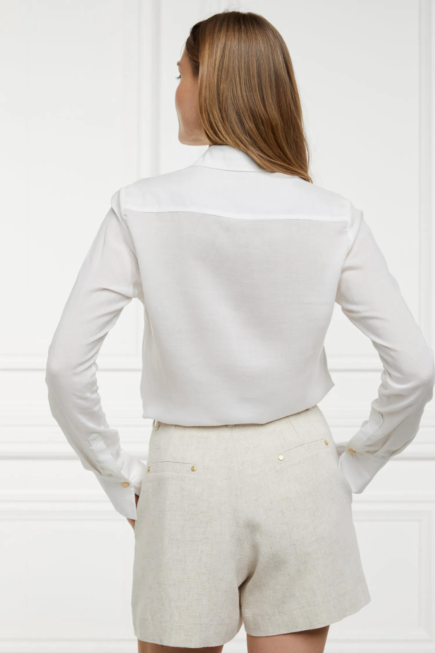 Clearance Belgravia Tailored Short (Natural Linen) Women Shorts|Tailoring