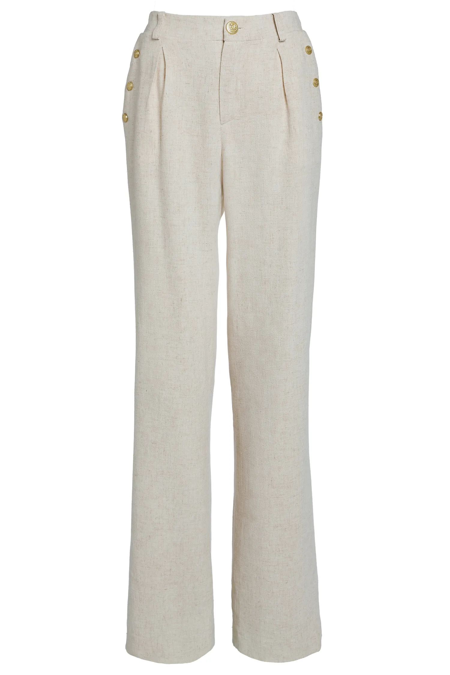 New Belgravia Wide Leg Trouser (Natural Linen) Women Trousers|Tailoring
