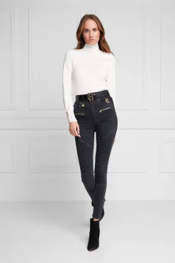 Sale Biker Jean (Washed Black) Women Jeans
