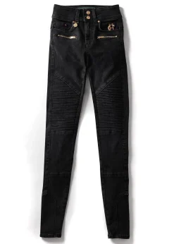 Sale Biker Jean (Washed Black) Women Jeans
