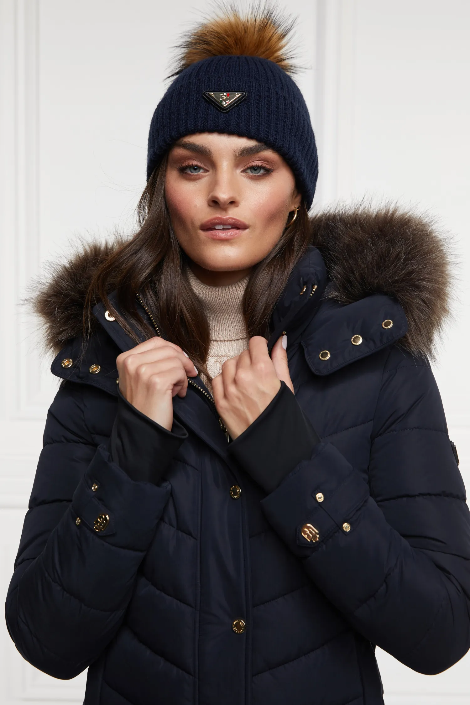 New Burghley Bobble Hat (Ink Navy) Women Hats & Headbands|Hats & Headbands