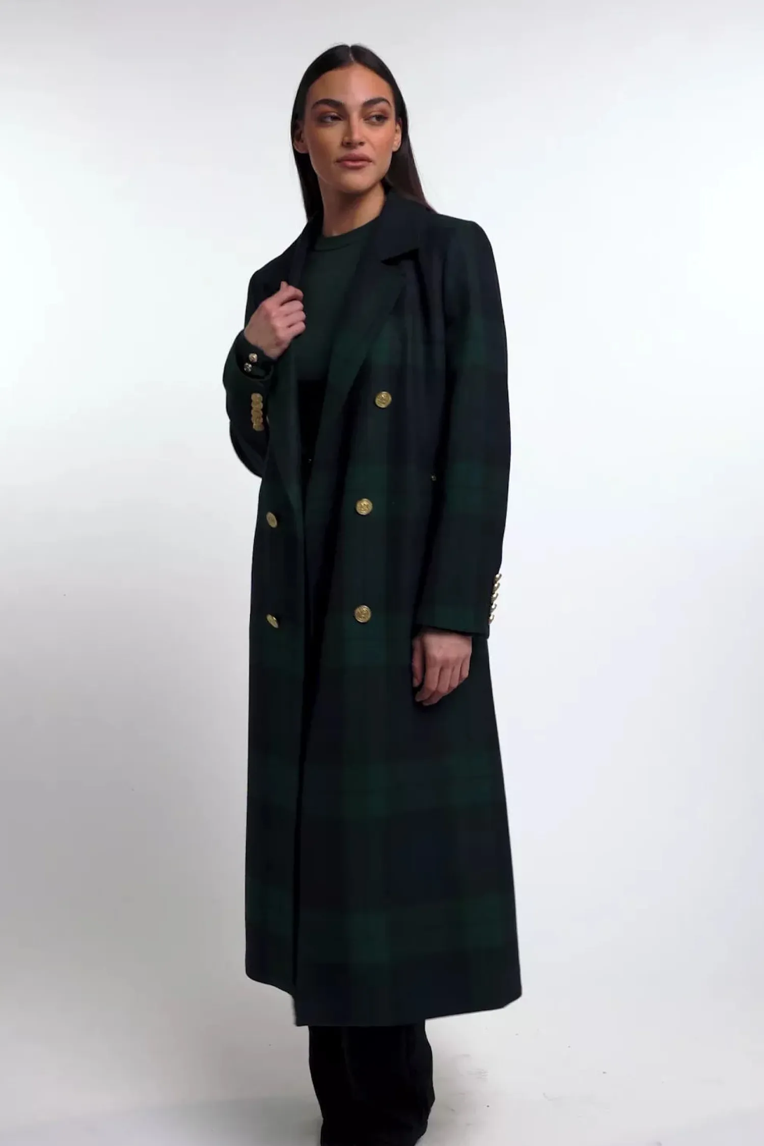 Clearance Buttoned Knit Crew Neck (Deep Emerald) Women Knitwear