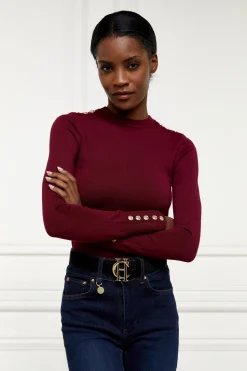 Hot Buttoned Knit Crew Neck Women Knitwear