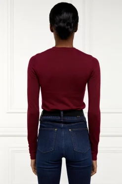 Hot Buttoned Knit Crew Neck Women Knitwear