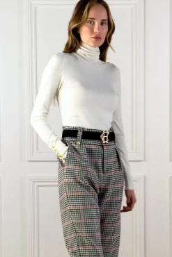 Clearance Buttoned Knit Roll Neck Women Knitwear