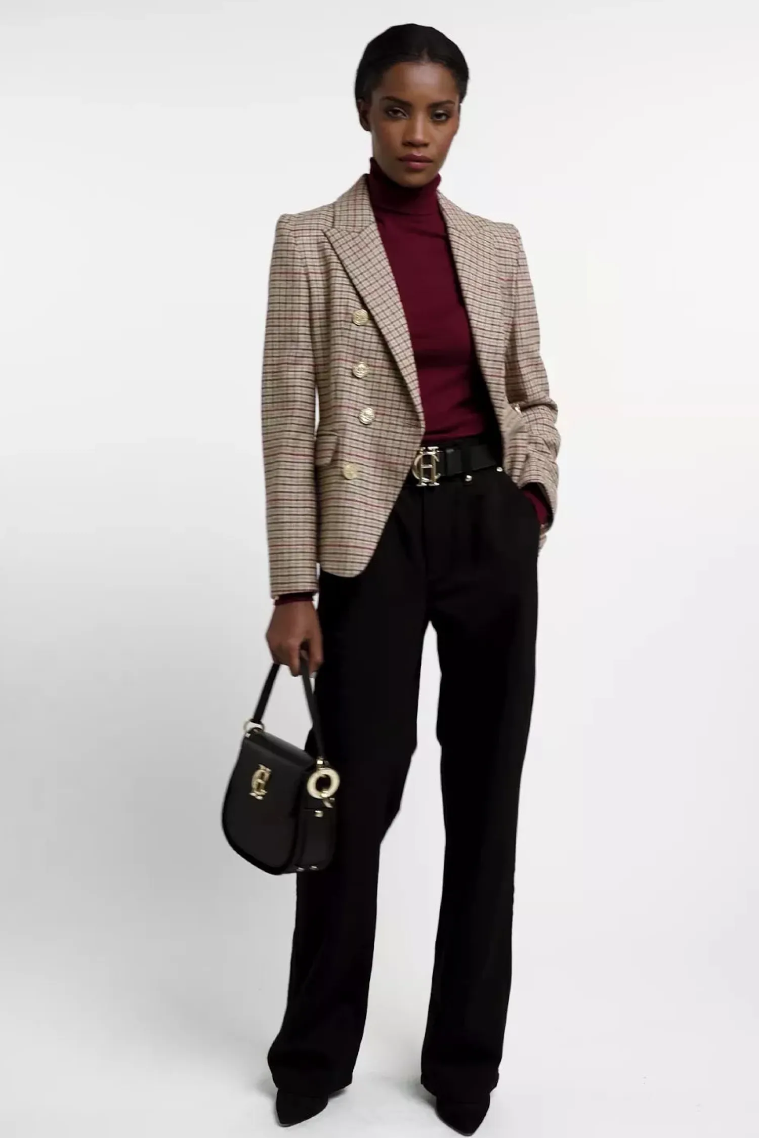 Clearance Buttoned Knit Roll Neck Women Knitwear