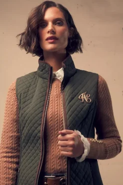 Clearance Cambridge Gilet (Dark Olive) Women Gilets