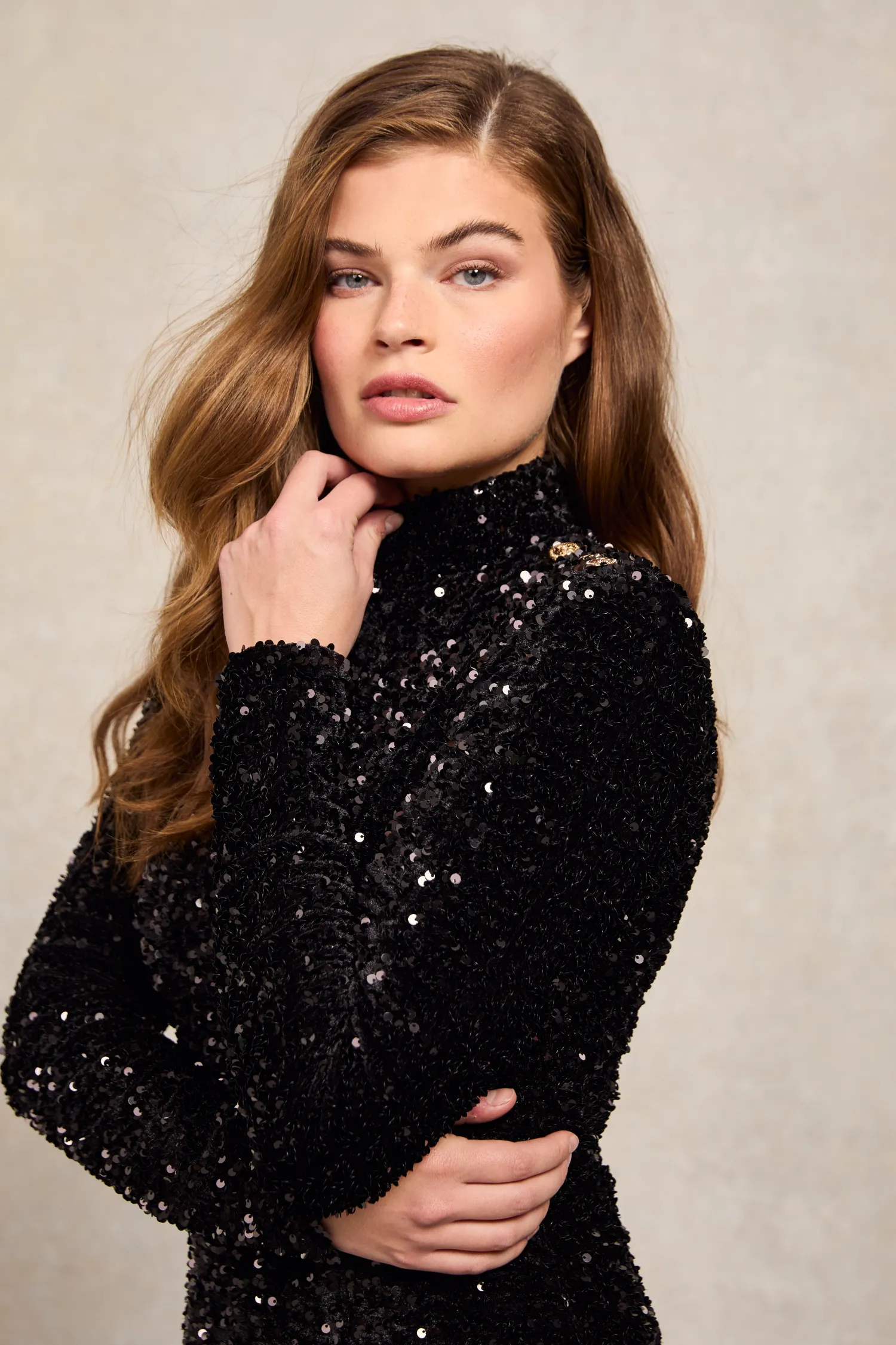 Sale Cara Sequin Maxi Dress (Black Sequin) Women Dresses