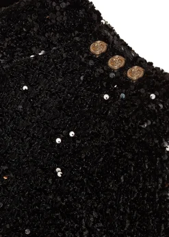 Sale Cara Sequin Maxi Dress (Black Sequin) Women Dresses