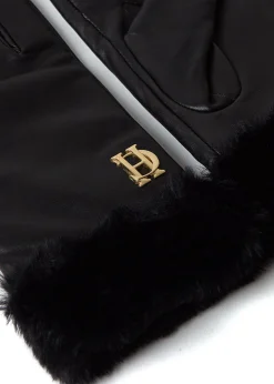 Sale Cashmere Lined Faux Trim Leather Gloves Women Gloves|Gloves