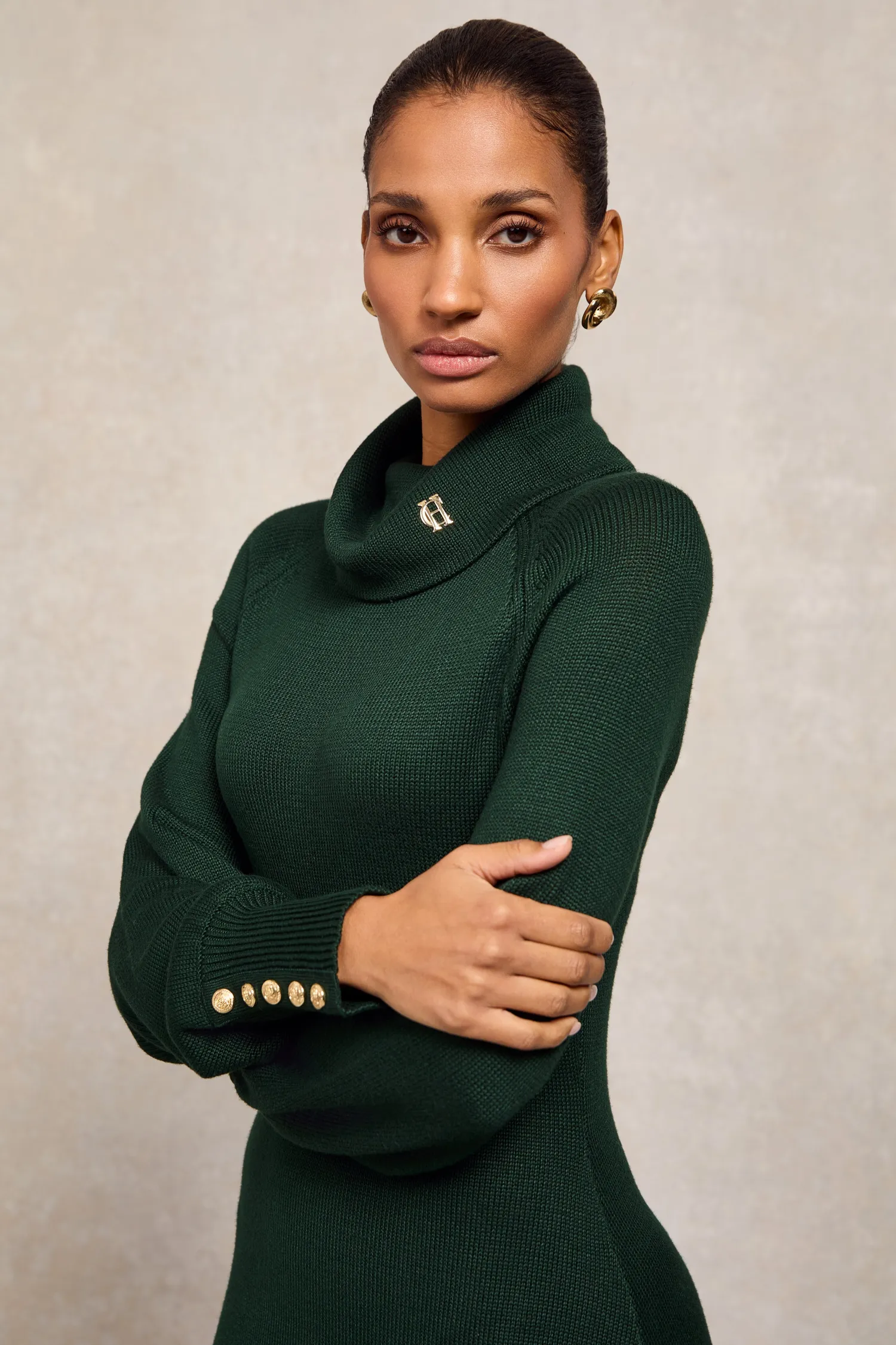 New Chamonix Fit & Flare Dress (Deep Emerald) Women Dresses