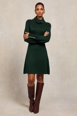 New Chamonix Fit & Flare Dress (Deep Emerald) Women Dresses