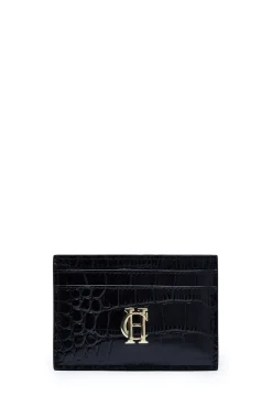 Clearance Chelsea Card Holder (Black Croc) Women Small Leather Goods|Small Leather Goods