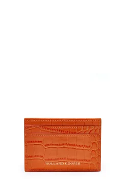 Online Chelsea Card Holder (Orange Croc) Women Small Leather Goods|Small Leather Goods